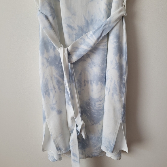 NWT Melissa Nepton Canada White & Tie-Dye Blue Tencel Dress - Picture 6 of 14